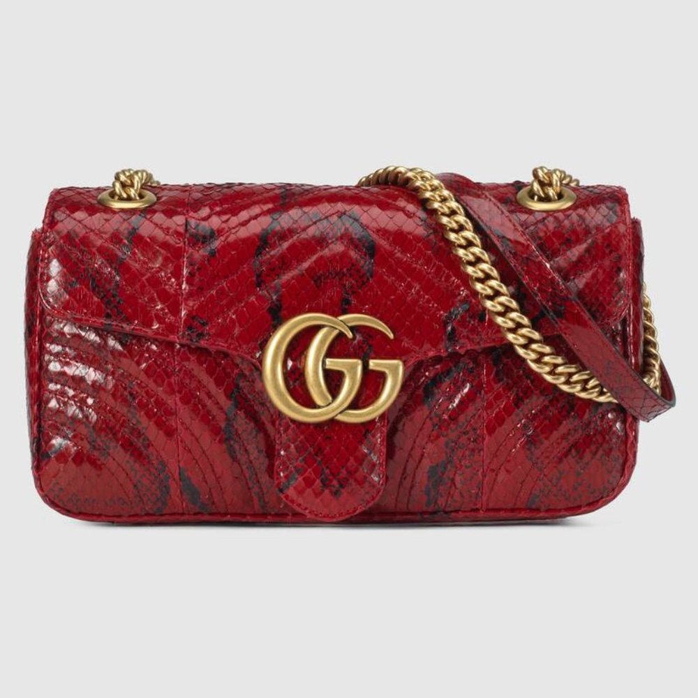 GG Marmont anaconda small shoulder bag